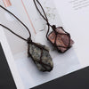 Fluorite Labradorite Natural Mineral Braid Net Pocket Pendant With Rope Reiki Healing Stone Raw Crystal Quartz Necklace 2021 New