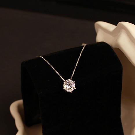 925 Sterling Silver Necklaces & Pendants For Women Fashion Lady Cubic Zirconia Jewelry Accessories