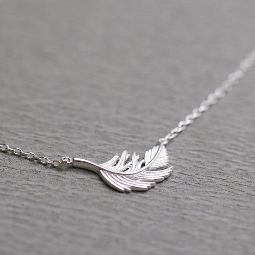 925 Sterling Silver Simple Feather Necklaces & Pendants For Women Gifts For Girls Hypoallergenic Sterling-silver-jewelry