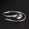 925 Sterling Silver Vintage Calla Lily Flower open Bracelets & Bangles For Women Fashion Lady Sterling-silver-jewelry