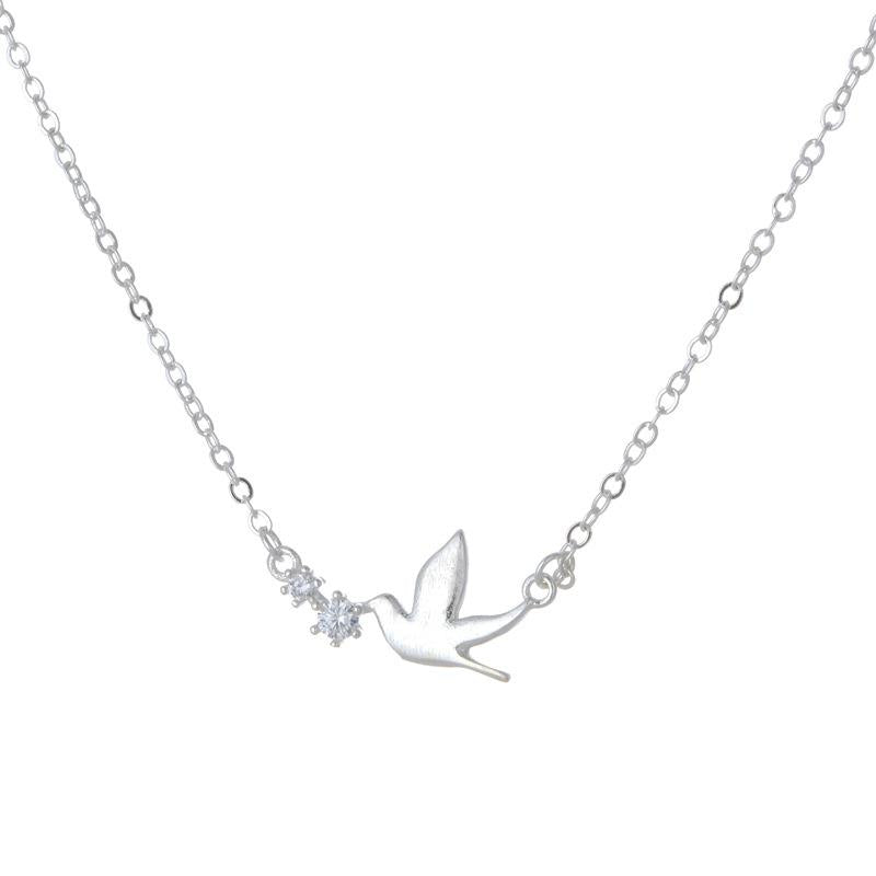 New Hot Sales 925 Sterling Silver Peace Pigeon Necklaces & Pendants For Women Simple Style Lady Trendy Fashion Jewelry