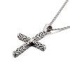 Fongten Blessing God Cross Pendant Necklace Polished and Blacken Stainless Steel Men Necklaces Old Look Jewelry