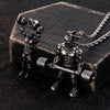 Fongten Bodybuilding Muscle Man Barbell Dumbbell Pendant Necklaces Stainless Steel Gym Fitness Necklace Men Jewelry