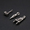 Fongten Gothic Hammer Skull Plug Pendant Necklace Men Stainless Steel Street Punk Necklaces Jewelry