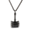 Fongten Gothic Hammer Skull Plug Pendant Necklace Men Stainless Steel Street Punk Necklaces Jewelry