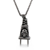 Fongten Gothic Hammer Skull Plug Pendant Necklace Men Stainless Steel Street Punk Necklaces Jewelry
