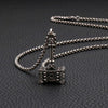 Fongten Gothic Hammer Skull Plug Pendant Necklace Men Stainless Steel Street Punk Necklaces Jewelry