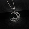 Fongten Islamic Charm Crescent Suspension Moon Pendant Necklace Stainless Steel Zircon Vintage Pendants Male Jewelry