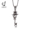 Fongten Skull Key Electric Plug Pendant Necklace Stainless Steel Punk Chain Necklaces For Men Jewelry
