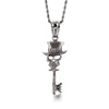 Fongten Skull Key Electric Plug Pendant Necklace Stainless Steel Punk Chain Necklaces For Men Jewelry
