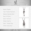 Fongten Skull Key Electric Plug Pendant Necklace Stainless Steel Punk Chain Necklaces For Men Jewelry