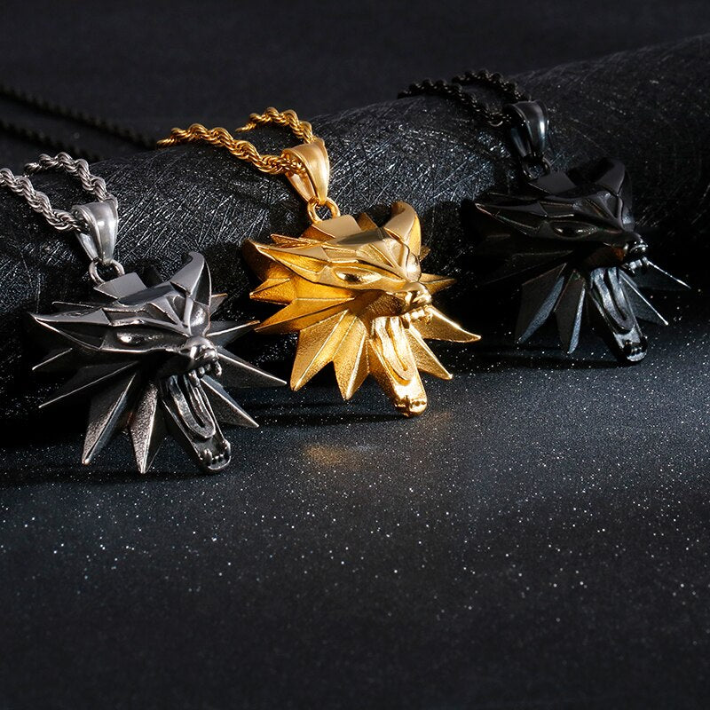 Fongten Vintage Animal Bullfighting Cattle Stainless Steel Long Link Chain Pendant Necklace Men Jewelry