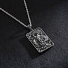 Fongten Vintage China Dragon Stainless Steel Hip Hop Chain Black Double Side Blessing Pendant Necklace Men Jewelry
