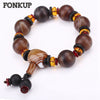 Agate Bead Bracelet Pendant Charms Punk Men Beaded Wristband Crystal Spacer Accessories Lovers Statement Ornaments Round