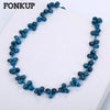 Blue Turquoise Necklace Natural Stone Beads Chain Power Gem Jewelry Ethnic Women Naszyjnik Erkek Kolye Anniversary Dragon