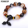 Gemstone Strand Bracelets Trendy Men Bangle Anniversary Male Ornaments Agate Geometric Hand Chain Egyptian Magnetic Encre