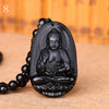 Men Long Necklace Obsidian Pendant Women Younoble Jewellery Blessing Buddha Accessories Vintage Beaded Bijoux Handmade