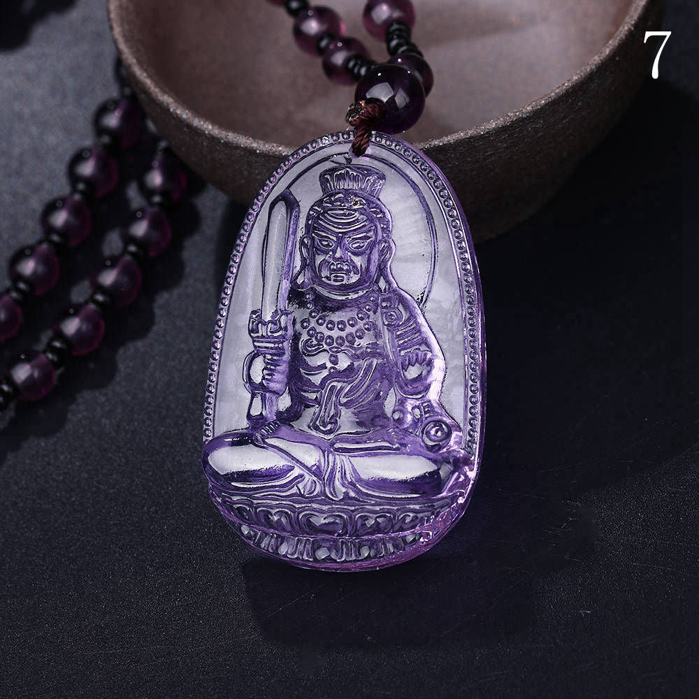 Amethyst top buddha pendant