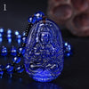 Natural Stone Necklace Kyanite Pendant Buddhist Jewellery Bead Chain Female Accessories Power Trendy Temperament Bijoux