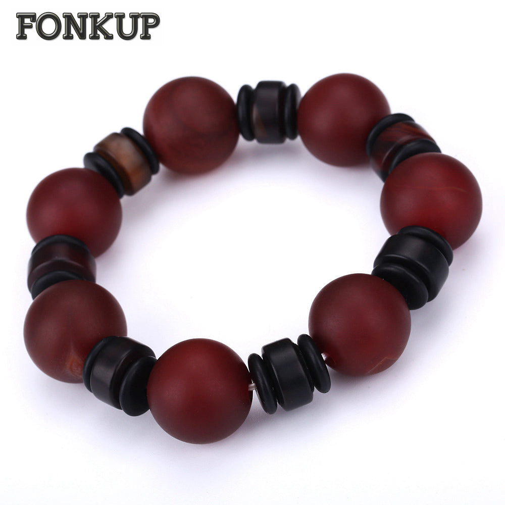 Red Agate Bracelet Hyperbole Women Bangle Geometric Chain Men Jewellery Femme Engagement Ornaments Beaded Accessories Bag