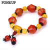 Red Agate Bracelet Yellow Crystal Chain Woven Manual Accessories Ethnic Men Round Sieraden Women Anniversary Jewelry Bag