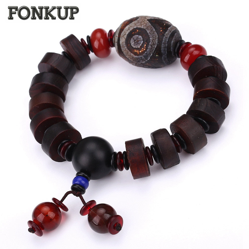 Red Agate Bracelets Trendy Men Geometric Accessories Male Hologram Wristband Cylinder Woven Ornament Diy Jewelry Findings