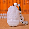 White Jade Necklace Zodiac Pendants Jewellery Ethnic Beaded Personality Accessories Crystal Element Lucky Body Protection