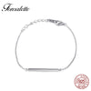 925 Sterling Silver Bar Bracelet Minima Line Bracelet Chain Simpli Stick Bracelets&Bangles   gift ZK30