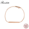 925 Sterling Silver Bar Bracelet Minima Line Bracelet Chain Simpli Stick Bracelets&Bangles   gift ZK30
