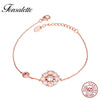 925 Sterling Silver Cultured Pearl Petal Flowers Bangle Bracelets For Women Bride Party jewelry Gift ZK30