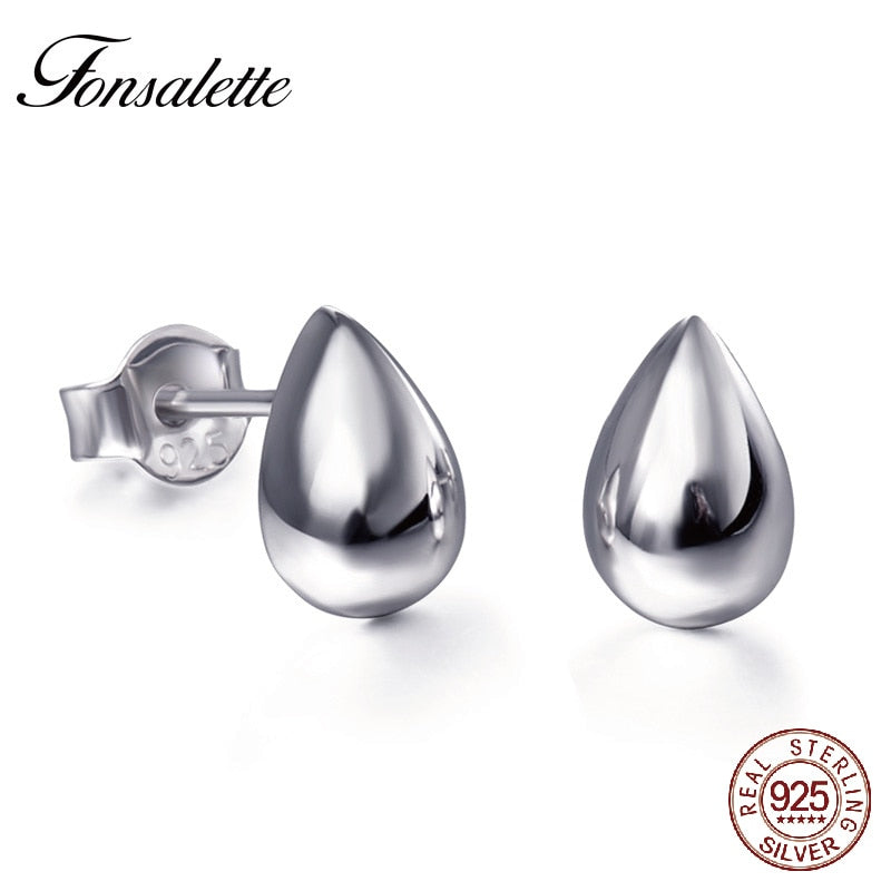 Minima 925 Sterling Silver Tiny Teardrop Earrings Waterdrop Stud Earrings woman jewelry Brincos gift ZK30