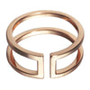 Simple Shinning Mother's D 925 Sterling Silver Open Ring Double Line Bar Ring Parallel Bar Ring   ZK30