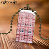 For Girls The Grand Budapest Hotel Design Vintage Glass Women Rectangle Necklace Pendants