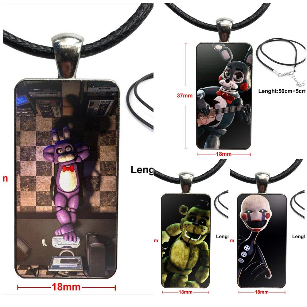 For Men Women Sfm Fnaf Animatronics Black Necklace Long Chain With Rectangle Necklace Jewelry
