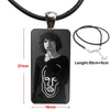 For Women Girls Celebrity Finn Wolfhard Lovely Excellent Glass Pendant Necklace Handmade Half Pendant Rectangle Necklace