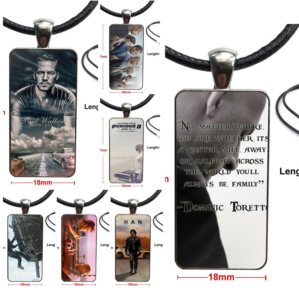 For Women Men Fast And Furious Necklace Long Chain With Rectangle Necklace Jewelry