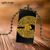 For Women Party Gift Brand Steel Color Jewelry Statement Necklace Glass Necklaces Pendants Wu Tang Clan Logo