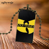 For Women Party Gift Brand Steel Color Jewelry Statement Necklace Glass Necklaces Pendants Wu Tang Clan Logo