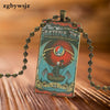 For Women Wedding Glass Cabochon Pendant Necklace Women Steel Color Choker Rectangle Necklace Grateful Dead Band Pattern