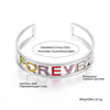 Forever Lover Friend Letter Open Bangles For Woman Colorful Rhinestone Hollow Bracelet&amp;Bangles Trendy Jewelry Gifts 2022