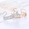 Forever Lover Friend Letter Open Bangles For Woman Colorful Rhinestone Hollow Bracelet&amp;Bangles Trendy Jewelry Gifts 2022