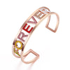 Forever Lover Friend Letter Open Bangles For Woman Colorful Rhinestone Hollow Bracelet&amp;Bangles Trendy Jewelry Gifts 2022