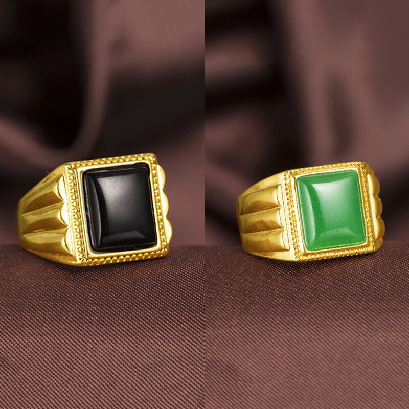 Forever Not Fade 24K Gold Jewelry Natural Morganite Gemstone Fine Anillos Mujer Bijoux Femme Wedding Bizuteria Ring for Men