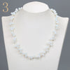 Forkup Aquamarine Necklace Blue Crystal Choker Gemstone Bead Chain Ethnic Women Jewelry Rose Quartz Stone Accessories Bohemia
