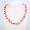 Forkup Aquamarine Necklace Blue Crystal Choker Gemstone Bead Chain Ethnic Women Jewelry Rose Quartz Stone Accessories Bohemia