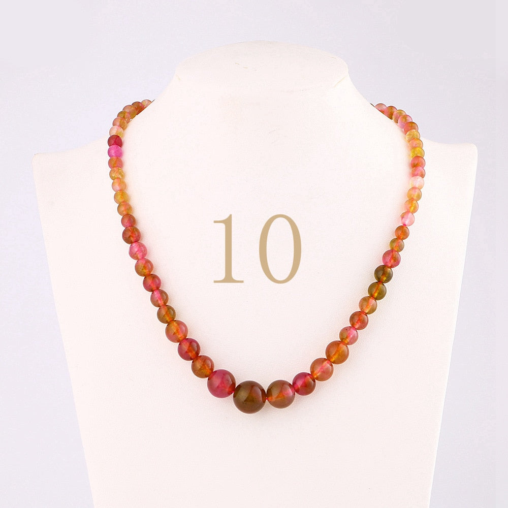 Forkup Aquamarine Necklace Women Blue Bead Choker Female Clavicle Chain Gemstone Jewelry Natural Stone Kolye Vintage Accessories