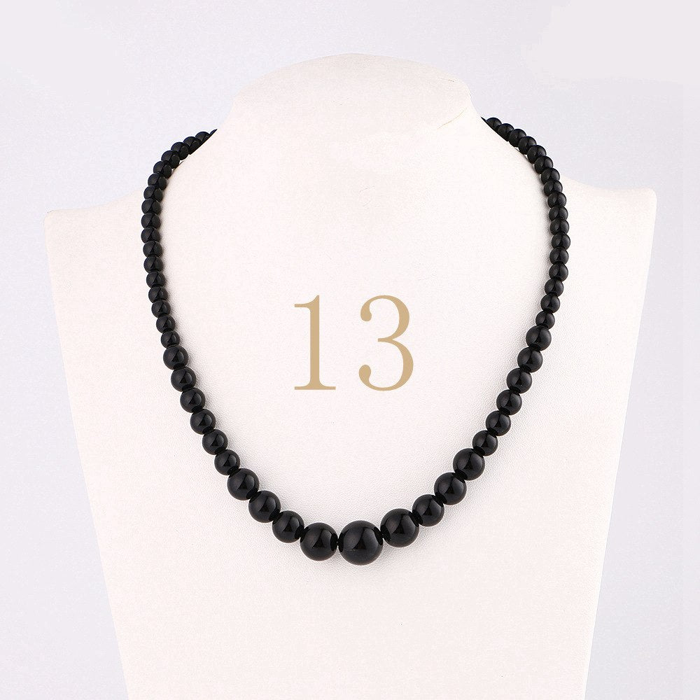 Forkup Aquamarine Necklace Women Blue Bead Choker Female Clavicle Chain Gemstone Jewelry Natural Stone Kolye Vintage Accessories