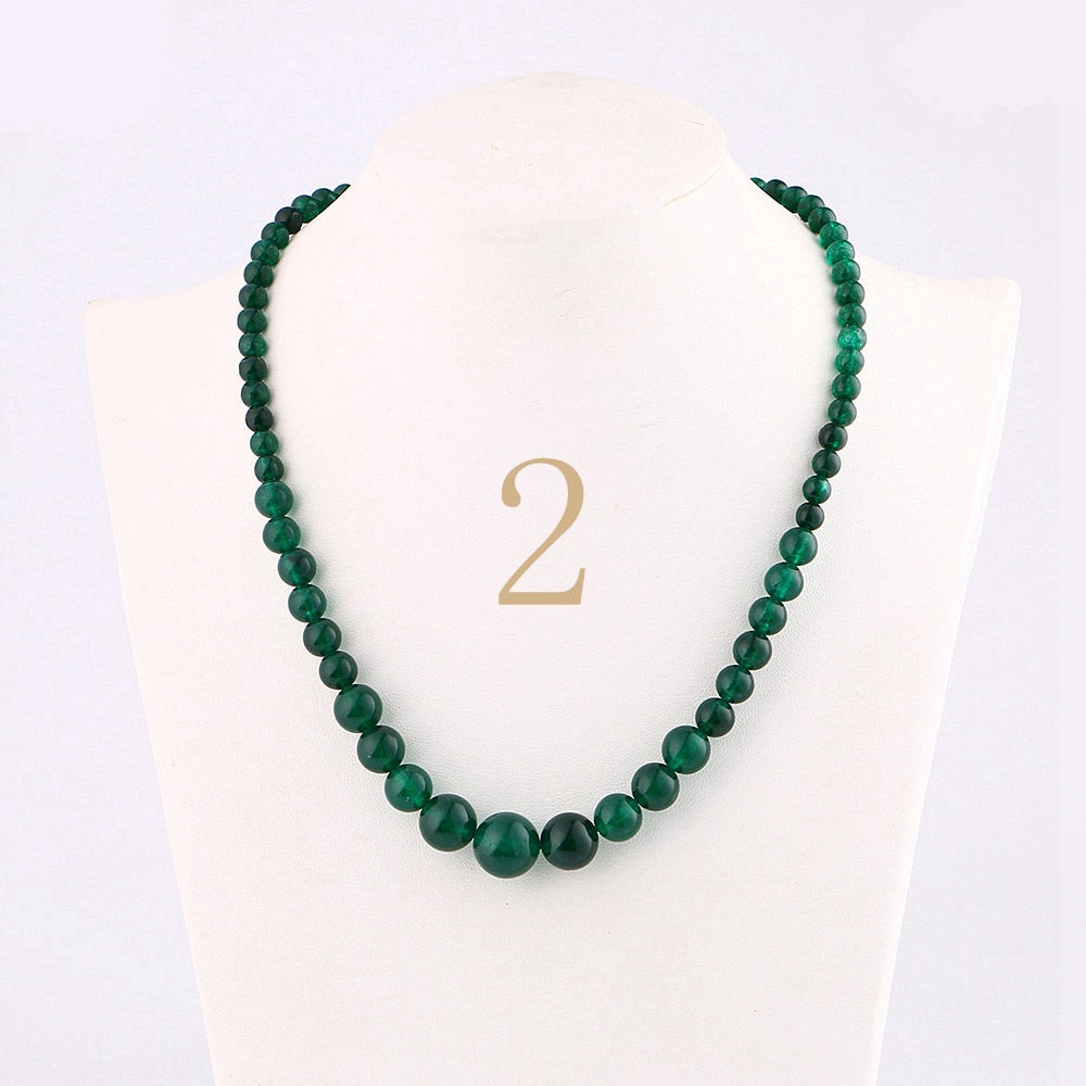 Forkup Aquamarine Necklace Women Blue Bead Choker Female Clavicle Chain Gemstone Jewelry Natural Stone Kolye Vintage Accessories