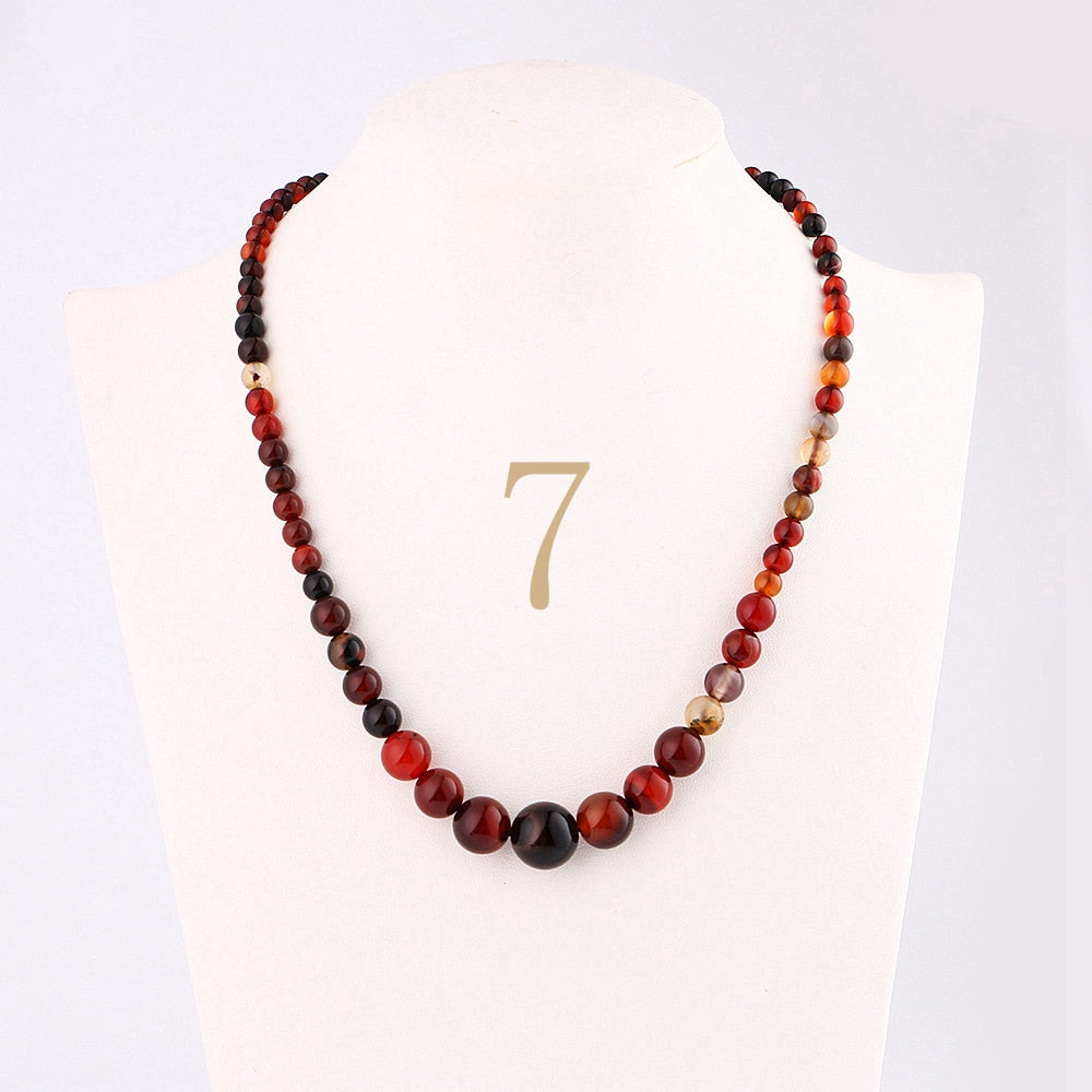 Forkup Aquamarine Necklace Women Blue Bead Choker Female Clavicle Chain Gemstone Jewelry Natural Stone Kolye Vintage Accessories