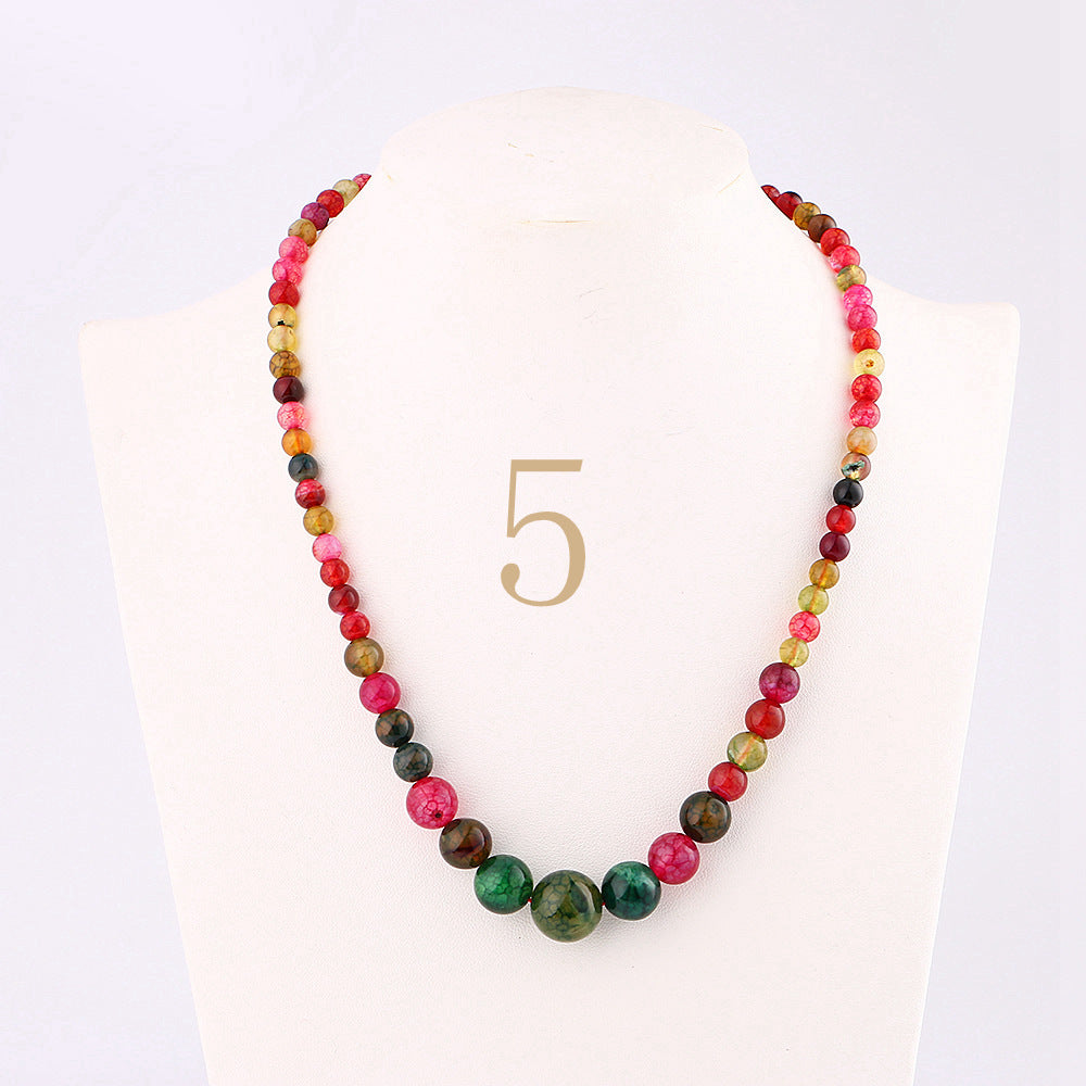 Forkup Aquamarine Necklace Women Blue Bead Choker Female Clavicle Chain Gemstone Jewelry Natural Stone Kolye Vintage Accessories